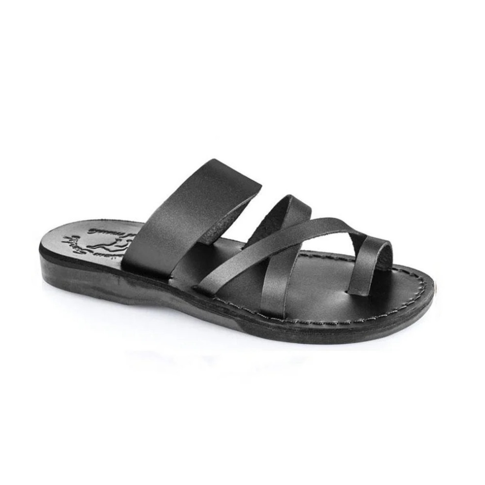 Camel Jerusalem Leather Toe Loop Sandals